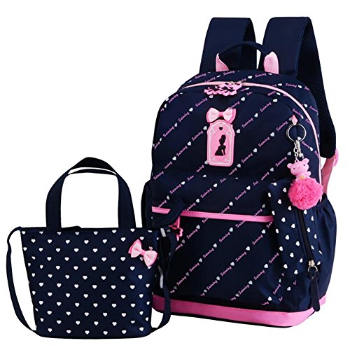 Sac à Dos Scolaire Fille Princesse?3 En 1 Sac D'école Primaire Fille Impermeable Cartable Avec Sac à Main Et Portefeuille
