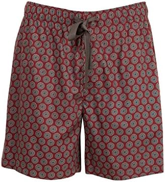 Cyberjammies 6021 Men's Claret and Blues Burgundy Red Print Cotton and Modal Pyjama Bottoms Shorts PJS L