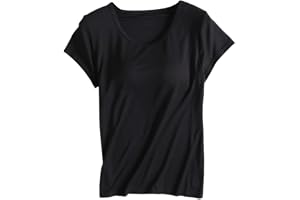 Toppar för kvinnor med inbyggd BH plus storlek hylla bh t-shirts yoga gym sport undertröjor sommar grundläggande bekväma avslappnade kortärmad undertröjor underkläder