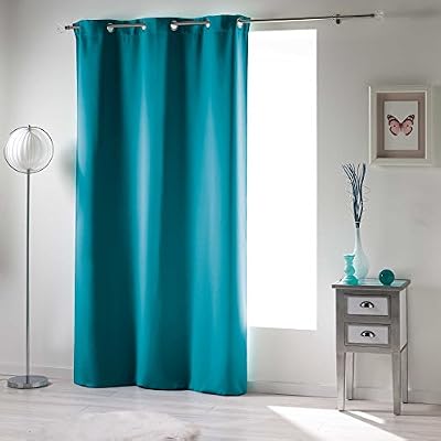 Douceur d'Intérieur Rideau A Oeillets Occultant Uni Occult, Polyester, Bleu, 140 cm x 240 cm