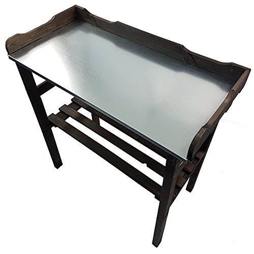 Pflanztisch / Gartentisch 82 x 78 x 38 cm FSC® zertifiziertes Holz imprägniert verzinkte Arbeitsfläche, Farbe:Anthrazit - 4
