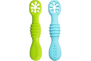 BTRFE Babylöffel,Baby Lernlöffel Set,100% Extra Weich Silikon BPA frei,Fütterlöffel und Zahnungshilfe für BabySilikon Löffel für Baby und Kleinkind Säugling Kinder 4 Monate + (Babylöffel 2pcs)