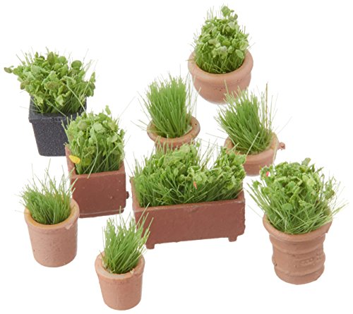 Preisvergleich Produktbild Spur H0 - Blumentöpfe mit Gräsern 9 Stück