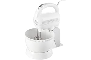 CAMRY CR 4213 - Frullatore a mano con ciotola per miscelazione, 600 W, 5 velocità, con supporto per impastare e gancio per mescolare, in acciaio INOX, con miscelatore elettrico