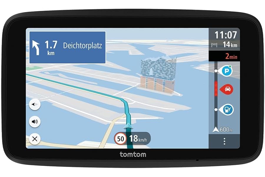 TomTom Car Sat Nav GO Advanced (6 Inch, with Traffic Information, Speed Cam Alert Trial, World Map Updates Included, Updates via WiFi, Moving Lane Guidance, Visual Cues, Integrated Reversible Mount)