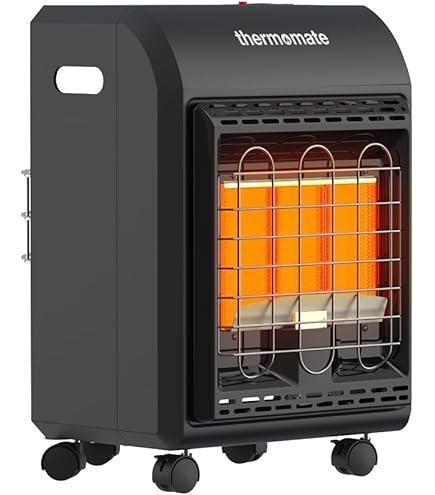 18,000 BTU Portable Propane Patio Heater – Infrared Outdoor Heater With 3 Settings, Tip-Over Safety, Works With 20lb Tank