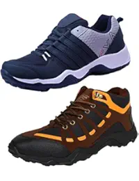 Bersache Men Combo Pack of 2 Sports Shoes with Casual Shoes