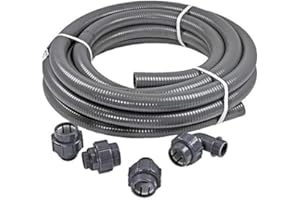 POOL TOTAL Connection Kit Flexfit Flexible PVC Pressure Hose Ø 50 mm 12 m + Fittinge