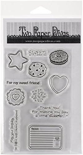 Two Paper Divas Rubber Clear Stamps 8.5-inch x 4.5-inch, Mason Jar Accessory Set #4