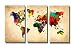 Produktbild kostenfreier-Bilderversand-in-Deutschland 120 x 80 cm Bild auf Leinwand Weltkarte 4402-VKF deutsche Marke und Lager - fertig gerahmt, Exklusive Markenware von Visario