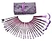 Glow 30 Piece Makeup Brushes Set in Purple Crocodile Design Case