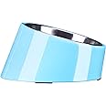 SuperDesign Mess Free 15° Slanted Bowl for Dogs and Cats, Tilted Angle Bulldog Bowl Dog Feeder, Non-skid & Non-spill, Easier to Reach Food S/0.5 Cup Blue