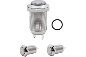 Coolais kleine schalter 12mm wasserdicht druckknopf schalter ein aus taster druckschalter rastend mini einbauschalter kippschalter kippschalter klein 3A 250V 2 Stück/Packung PBSL-02