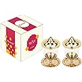 Klassic Navjyoti 4 Inch Small Diya with Borosilicate Glass Shade for Mandir, Decorative Brass &Glass Oil Lamp Lantern Diya with Glass Cover for Prayers, Cylindrical Borosilicate Glass Diya(Pack of 2)