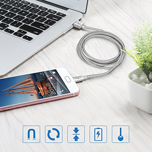 Magnetische USB Ladekabel Datenkabel, ELEGIANT verbesserte Version 1.2M Micro USB 2.0 Magnet Ladekabel Kabel Charger Lade Kabel Netzteil Adapter High Speed Sync und Schnellladekern mit LED Statusanzeige für Android Smart Handys Tablets Samsung galaxy NOTE 5 LG G4, G3, G2, Motorola Nexus 6 SONY Xperia Z3.Z2 usw (Nicht für Samsung GALAXY S6, S6 edge, S6 edge+, S7, Galaxy S7 Edge, Type C) - 3