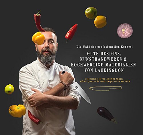 Küchenmesser, Imarku Professionelle 20cm Kochmesser, Gemüsemesser, Chefmesser, Allzweckmesser, Kartoffelschälmesser aus hochwertigem Carbon Edelstahl mit Präzisions-Schneidekante und mit ergonomischem Griff - 2