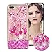 Produktbild Flüssig Hülle für iPhone 7 Plus 8 Plus, Obesky Bling Glitzer Treibsand Handyhülle Transparent Weiche TPU Silikon Schutzhülle mit Flamingo Muster Kreativ für Apple iPhone 7 Plus/8 Plus