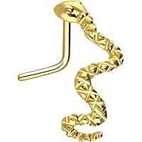 Gold Nasenpiercing Ringe 2-tlg. - 316L Chirurgenstahl Clicker