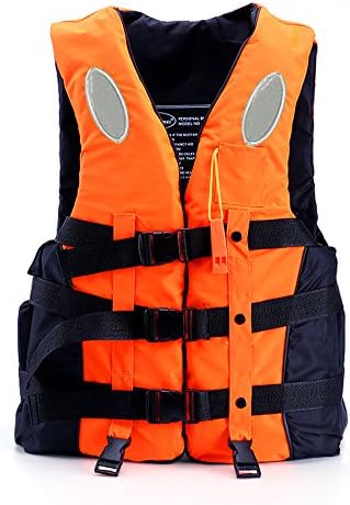 Children and Adult Life Jacket Watersports Aid Buoyancy Swim Vest Surfing Swimming Training (Orange, XL)