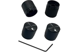 NICAVKIT 4Pcs bouton de guitare Métrique 6mm Boutons Dôme Knobs Contrôle Volume Tonalité pour Guitare électrique Fender Telecaster et Precision Bass (noir)