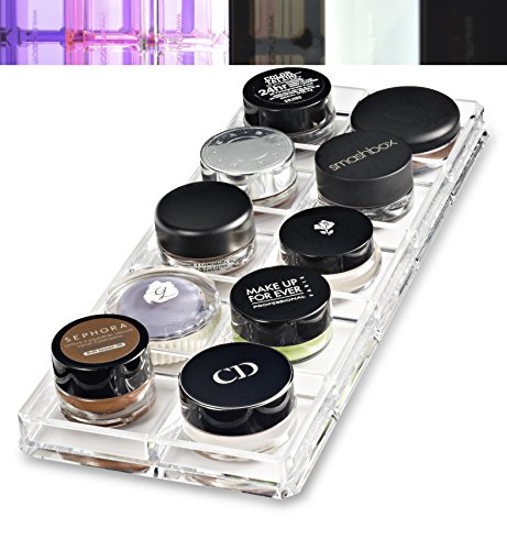 Acrylic Paint Pot / Cream Shadow Organiser & Beauty Care Holder Provides 10 Space Storage | byAlegory (Clear)