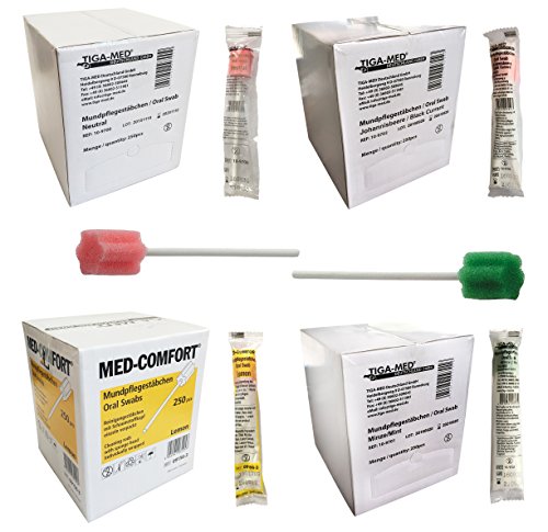 Mundpflegestäbchen Wattestäbchen mit neutralem Geschmack Box a 250 Stck Mundhygiene Tiga-Med einzeln hygienisch verpackt - 5