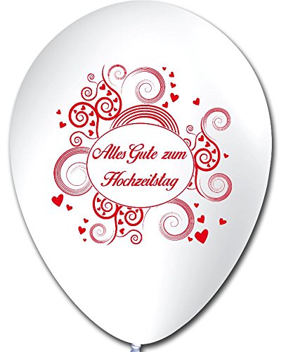 10 transparente Luftballons Alles Gute zum Hochzeitstag , ca. 30 cm Durchmesser