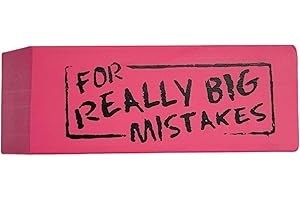 RHODE ISLAND NOVELTY Present Time Silly Gomma da cancellare "For really Big Mistakes", Per errori molto gravi, colore: Rosa