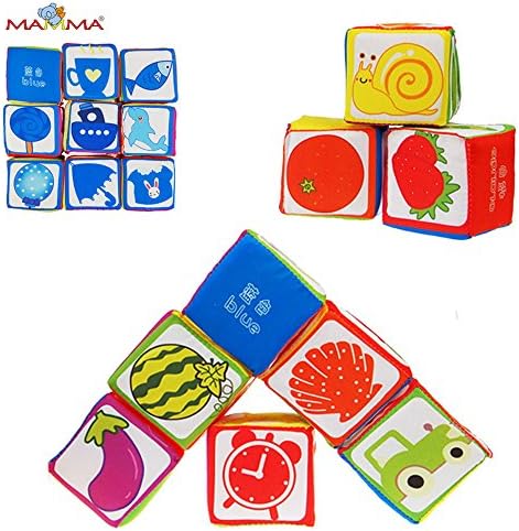 MAMMA Baby Jigsaw Toy Velvet Cloth Building Blocks Cube Puzzle Toys (Colour)