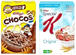 Kelloggs Combo, Kelloggs Chocos, High in Protein, B Vitamins, Calcium and Iron, 700g and Kelloggs Special K Original, Breakfast Cereals, 435g