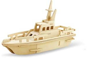 Georgie Porgy 3D Wooden Puzzle Lifeboat Model Woodcraft Construction kit Kids Toys age 5+ (JP294 Lifeboat 34pcs)