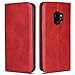 Produktbild Copmob Samsung Galaxy S9 hülle,Premium Flip Leder Geldbörse mit weichem TPU-Shock Absorption,[3 Kartensteckplatz][Ständerfunktion][Magnetschnalle] für Samsung S9 - Rot