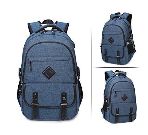 Herren Damen schlank Laptop Rucksack 15 6 Zoll Business Rucksack leichte wasserdicht Schulter Notebook Rucksack mit USB-Port  20L  marineblau 