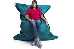 LIVEDECO - Pouf Extérieur, Outdoor, Jardin, Terrasse, Turquoise BiG52 Iron RAW