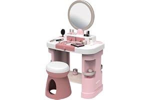 Smoby - My Beauty Sminkbord - Frisyr, nagelvård, smink - spegel, förvaring - 15 tillbehör - återvunnet material - Från 3 år - fransk tillverkning