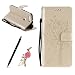 Produktbild Meeter Huawei Honor 8 Hülle, Lederhülle Tasche Handyhülle für Huawei Honor 8, Retro Geprägtes Blütenbaum-Muster Design PU Ledercase Tasche Schutzhülle Scratch Magnetverschluss Telefon-K