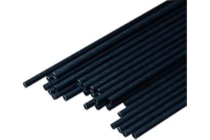 VIDOELETTRONICA Pailles en papier, 20 cm, paille de 6 mm de diamètre, pailles biodégradables, pailles noires roulées verticalement, pailles à cocktail, pailles en papier (50)