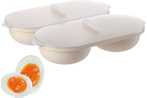 Tuzsocr Cuiseur à Oeufs Micro-Ondes,Cuiseur à Oeufs Double Tasse, Moule à œufs,Fabricant doeufs pochés,antiadhésiveà,haute capacité,pour Omelette Petit-Déjeuner Rapide Cuisine Cuisine Outil (Style 2)