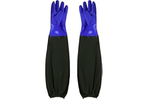 YiPHomn Guantes de Limpieza de Estanques, Guantes de Trabajo de Seguridad, Guantes Impermeables Extra Larga de Goma, Guantes de Jardinería, para Acuario Estanque Hombres Mujeres