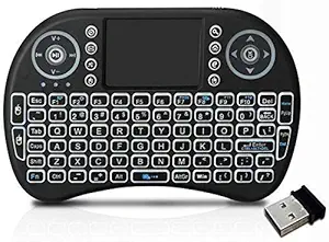 Adijyo Mini Wireless Keyboard and Mouse (Touchpad with Backlight) 2.4GHz Wireless Touchpad with Smart Function for Smart Tv, Android Tv Box, Raspberry-Pi, Android & iOS Devices