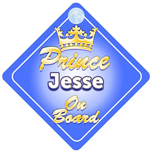 Crown Prince Jesse On Board Personalised Baby / Child Boys Car Sign