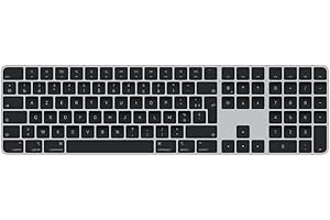Apple Magic Keyboard avec Touch ID et pavé numérique : Bluetooth, Rechargeable. Compatible avec Les Ordinateurs Mac dotés d’Une Puce Apple ; Français, Touches Noires