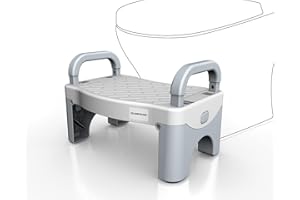 LORESJOY Taburete de Inodoro para Baño, Taburete Fisiológico para WC, Taburete de Baño Adultos y Niños, Taburete Plegable para Inodoro, para contra Hemorroides Estreñimiento Colon Irritable