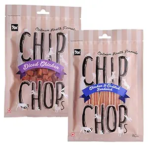 Chip Chops Diced Chicken & Codfish Sandwich Dog Treats, 140g, Optimum Health Formula