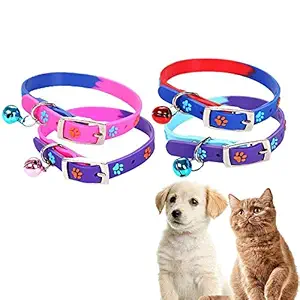 Pets Empire Cat Kitten/Ferret/Rabbit Extra Small, SOFE Silicone Pet Whelping Collars with Bell - Non-Toxic, Environment-Friendly - Colorful Collar for Small Pet Animals - Paw 1 Piece Color May Vary, Small, (Pack of 1)