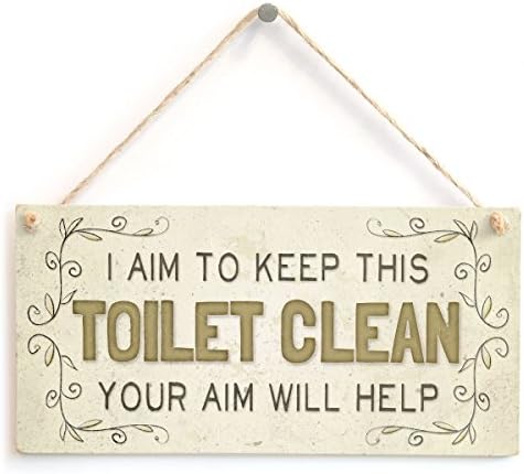 I Aim to Keep This Toilet Clean Your Aim Will Help - Beautiful Funny WC Home Accessory Gift Sign