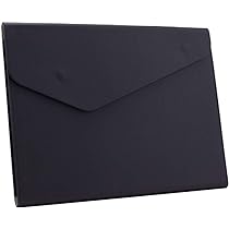 Cartellina Portadocumenti In Pelle PU A4 | Con Chiusura A Scatto E Portapenne | 2 Pezzi Nero E Marrone - Foto 4