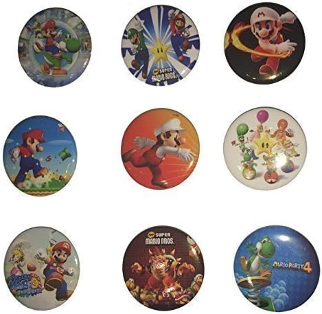 Set of 16 Super Mario Badge Pins Button