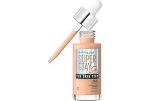 Maybelline New York - Fond de Teint Fluide - Glow & Soin de la Peau - À la Vitamine C - Longue Tenue 24H - Formule Vegan - Superstay Skin Tint - Teinte : 21 - 30 ml