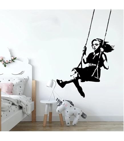 Adesivo Murale Banksy Bambina Con Palloncino A Cuore - Decalcomania In Vinile 34x50 Cm, Personalizzabile, Regalo Incluso